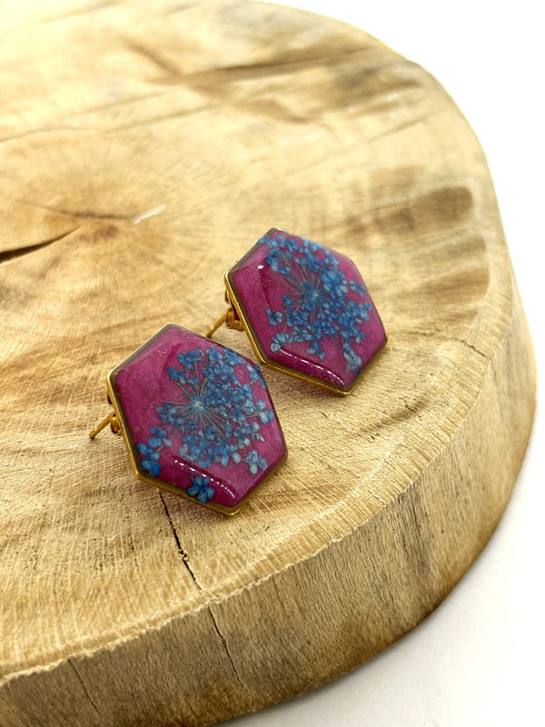 Harmony Bloom Hexagon Earrings