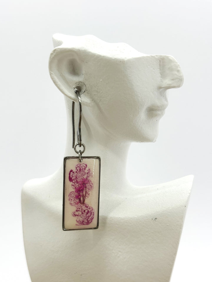 Blush Strokes Rectangle Earrings