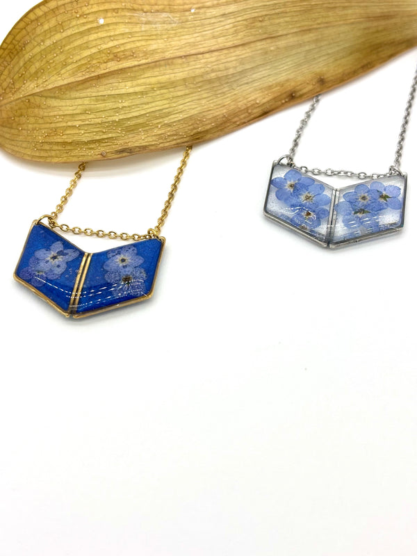 Forget me not flower necklace 