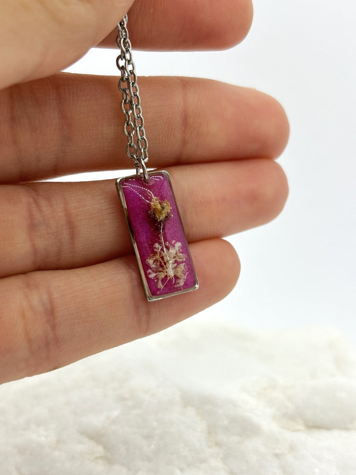 Blush Blossom Rectangle Necklace