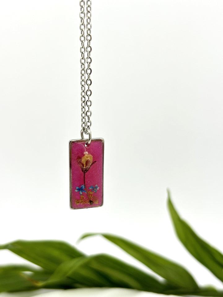 Blush Blossom Rectangle Necklace