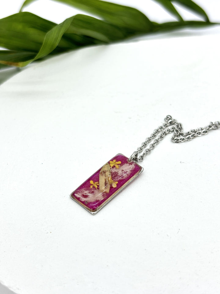 Blush Blossom Rectangle Necklace