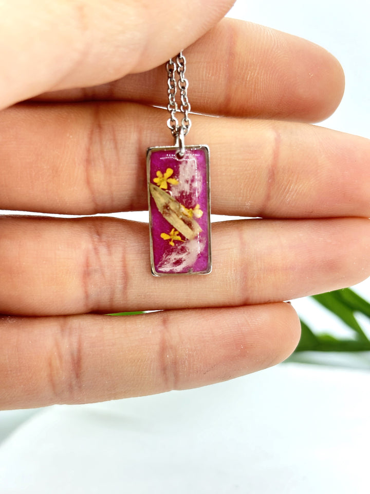 Blush Blossom Rectangle Necklace